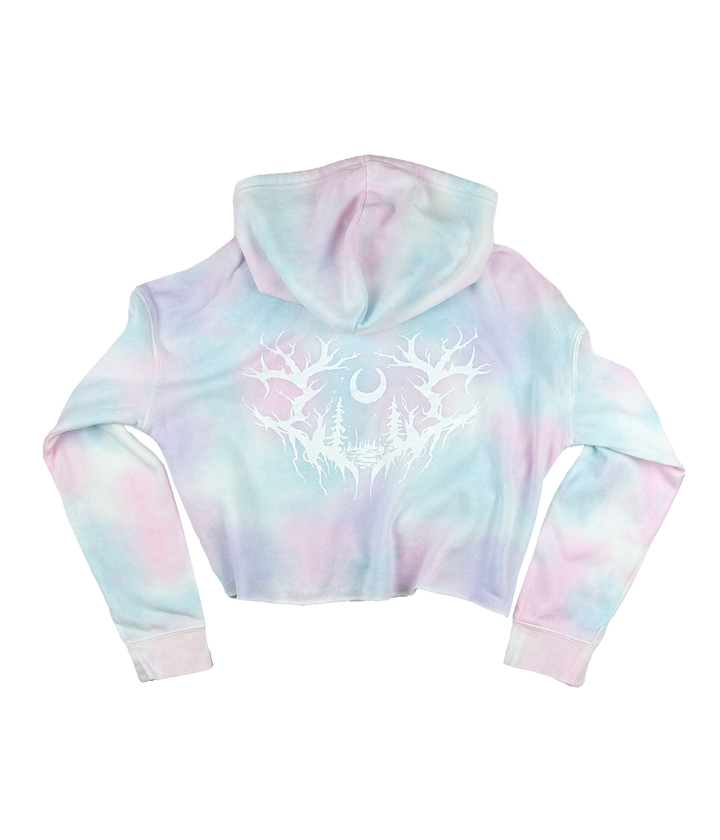Lorna Shore Logo Tie Dye Crop Womens Hooded Sweatshirt