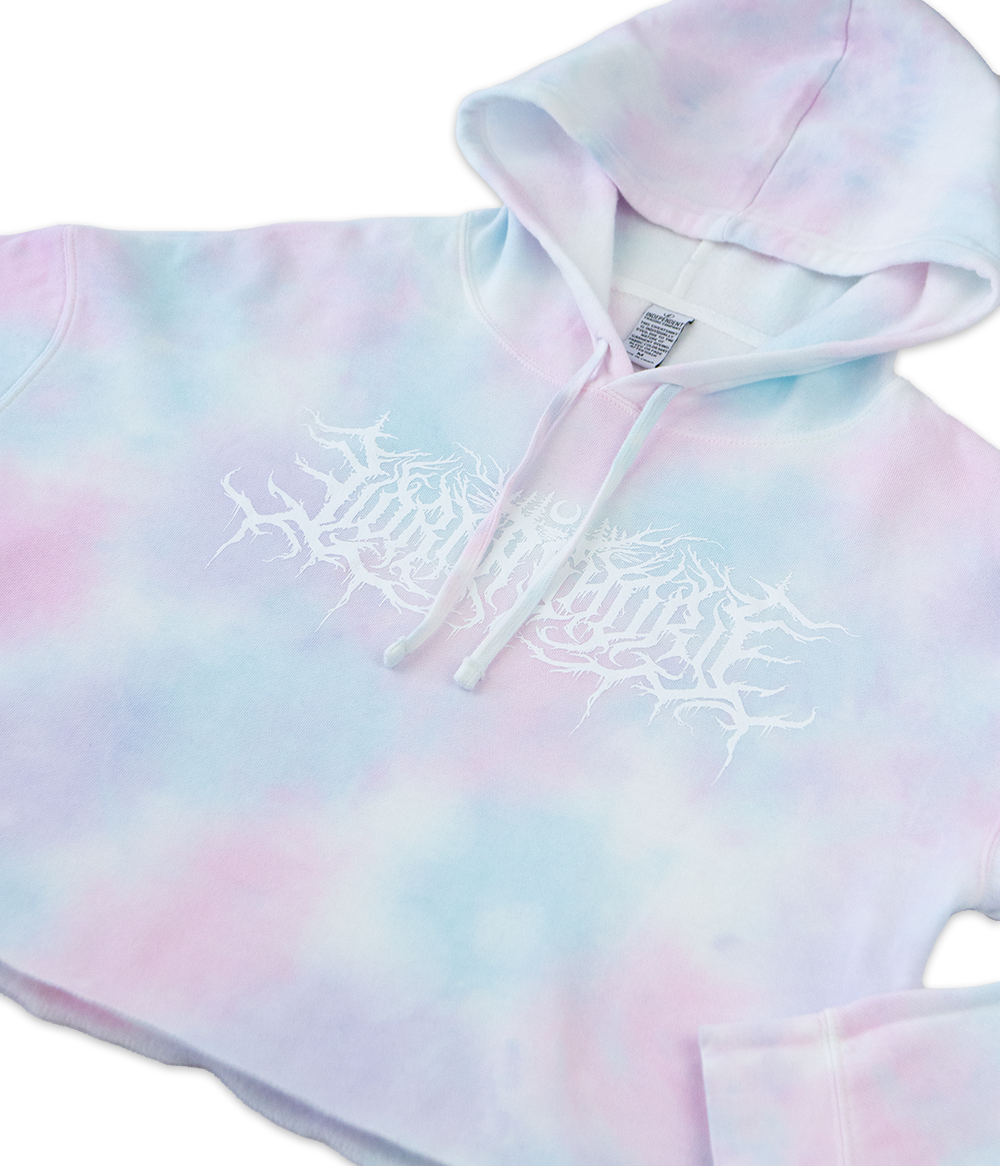 Lorna Shore Logo Tie Dye Crop Womens Hooded Sweatshirt