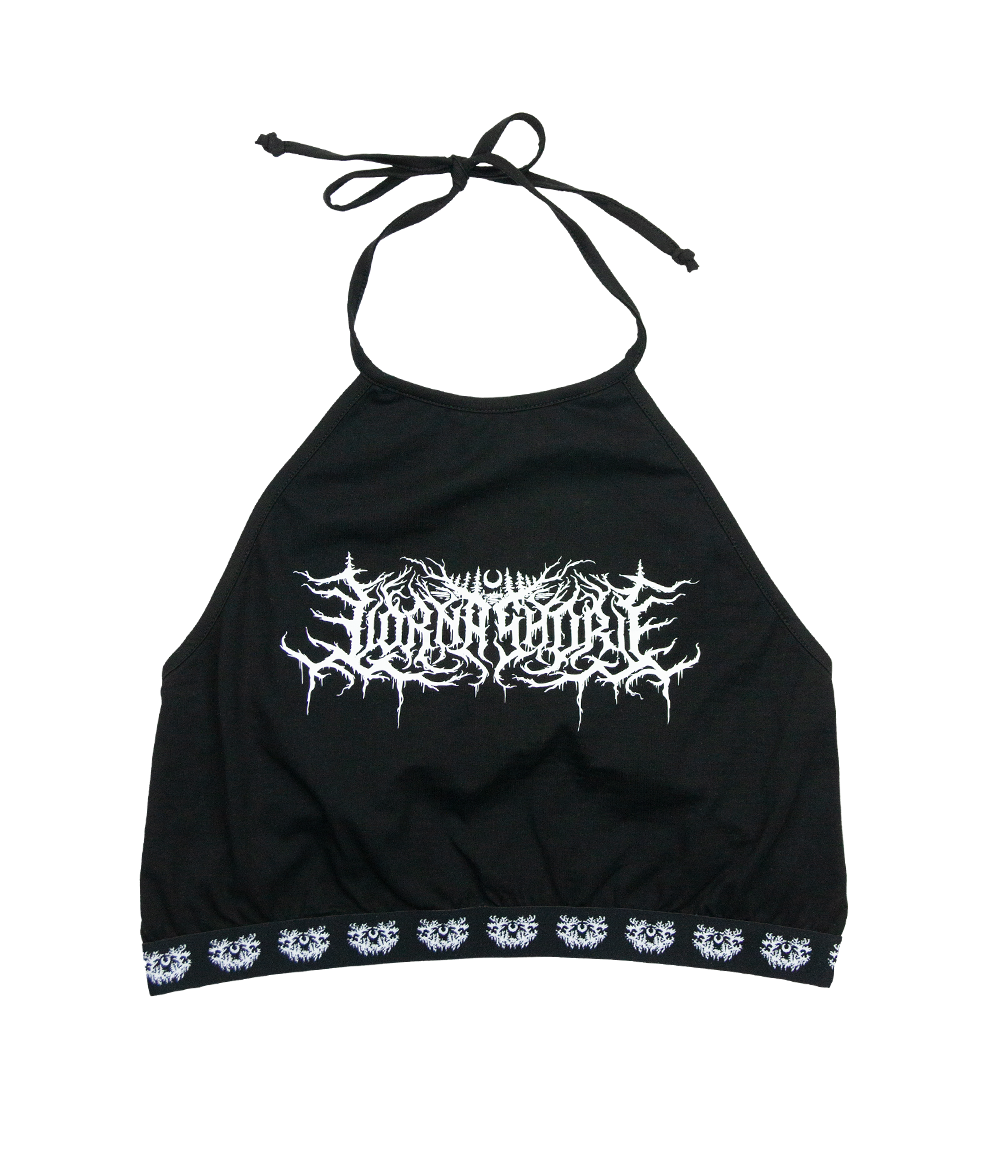 Lorna Shore Womens Logo Halter Crop Top