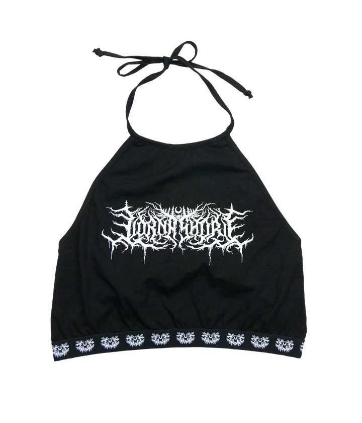 Lorna Shore Womens Logo Halter Crop Top