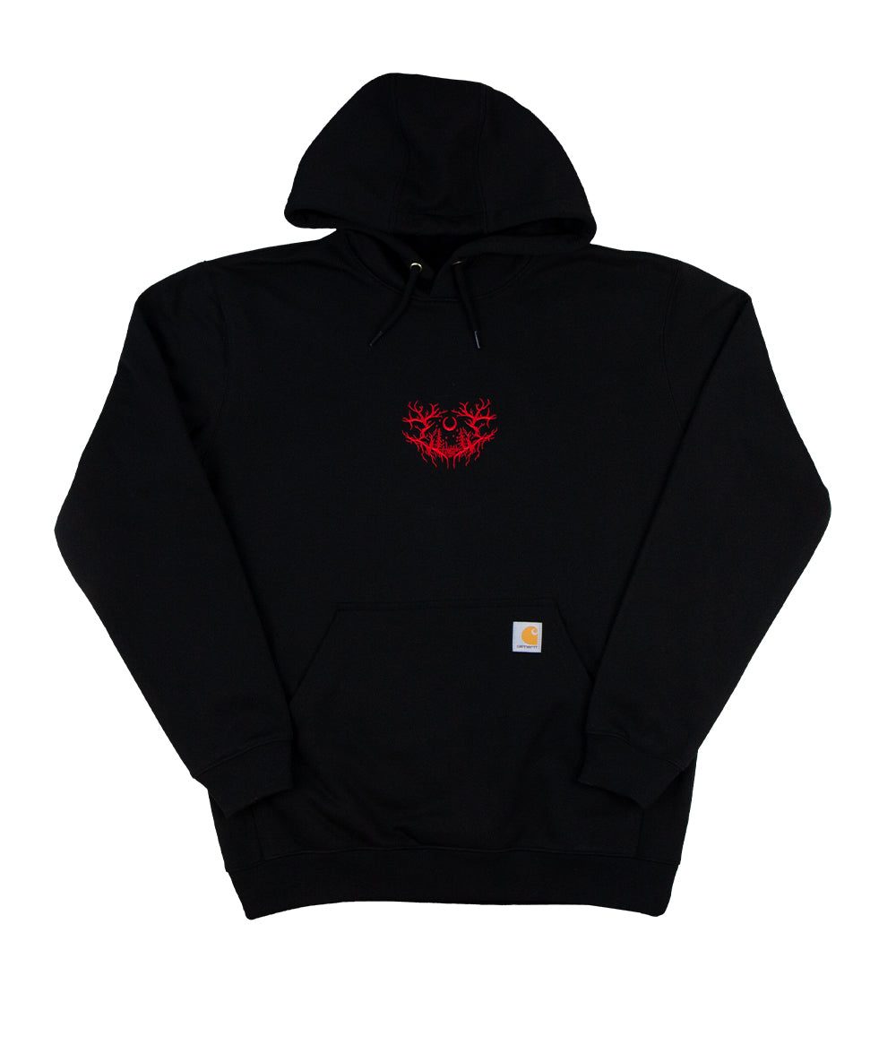 Lorna Shore Carhartt Embroidered Puff Hooded Sweatshirt (Black)