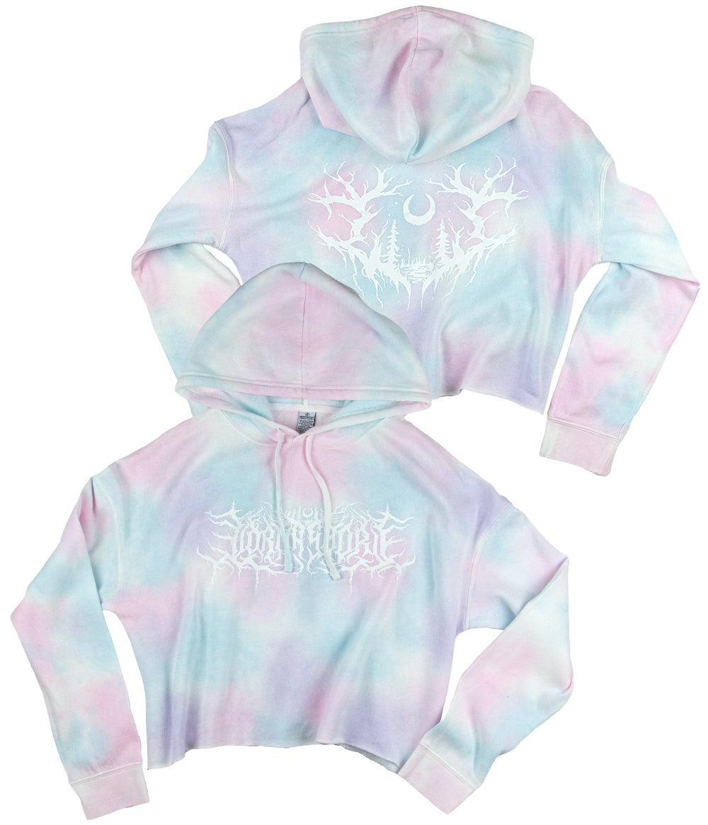 Lorna Shore Logo Tie Dye Crop Womens Hooded Sweatshirt