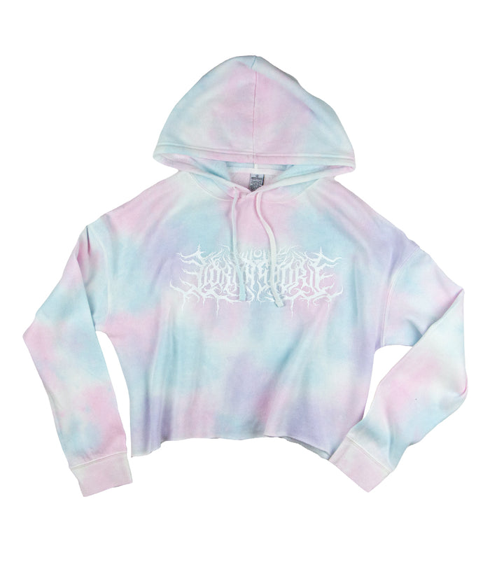 Lorna Shore Logo Tie Dye Crop Womens Hooded Sweatshirt