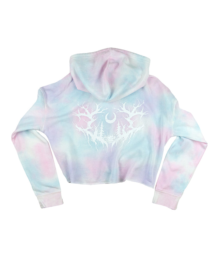 Lorna Shore Logo Tie Dye Crop Womens Hooded Sweatshirt