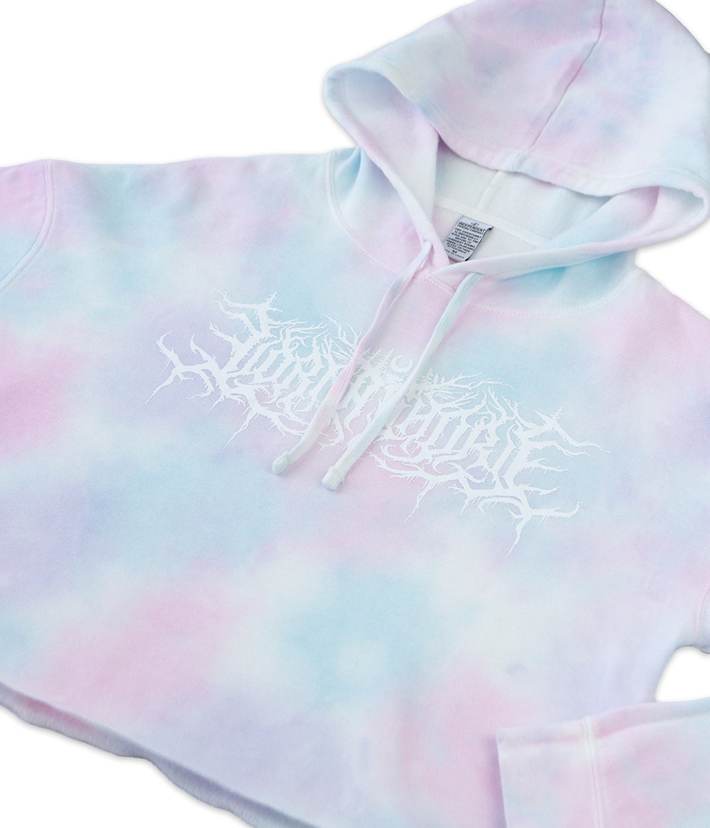 Lorna Shore Logo Tie Dye Crop Womens Hooded Sweatshirt