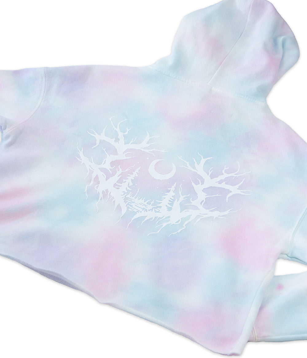 Lorna Shore Logo Tie Dye Crop Womens Hooded Sweatshirt