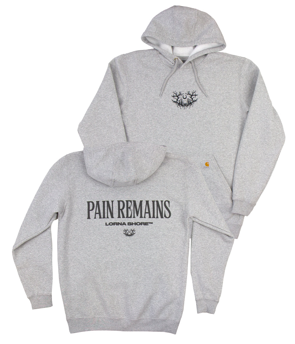 Lorna Shore Carhartt Embroidered Puff Hooded Sweatshirt (Heather Grey)