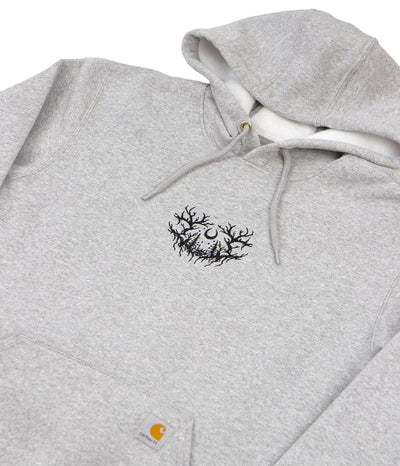 Lorna Shore Carhartt Embroidered Puff Hooded Sweatshirt (Heather Grey)