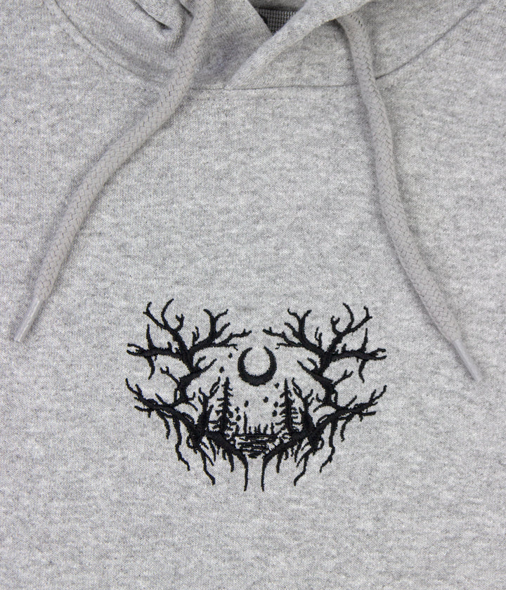 Lorna Shore Carhartt Embroidered Puff Hooded Sweatshirt (Heather Grey)