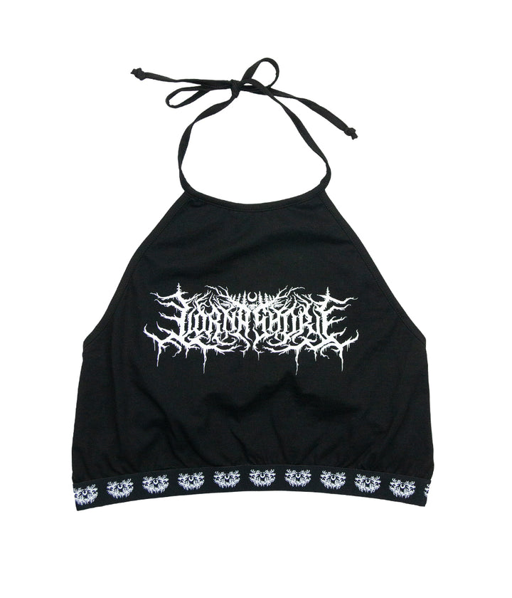 Lorna Shore Womens Logo Halter Crop Top